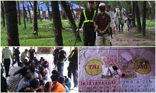 Đột kích, bao vây, triệt phá sới bạc quy mô khủng, thủ đoạn tinh vi giữa rừng cao su