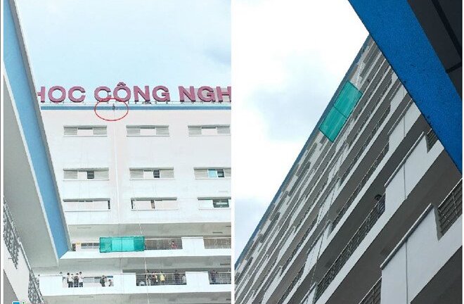 Sau vụ bê tông rơi, ĐH Hutech lại rung lắc khiến sinh viên hoảng sợ bỏ chạy