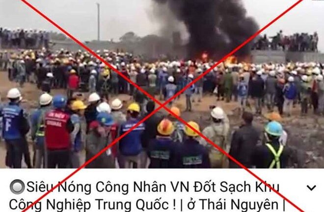 Điều tra, xử lý kẻ tung tin bịa đặt công nhân Việt Nam đốt khu công nghiệp Trung Quốc