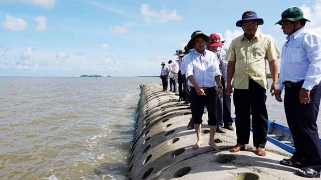 Mô hình đê trụ rỗng ngăn sạt lở hiệu quả