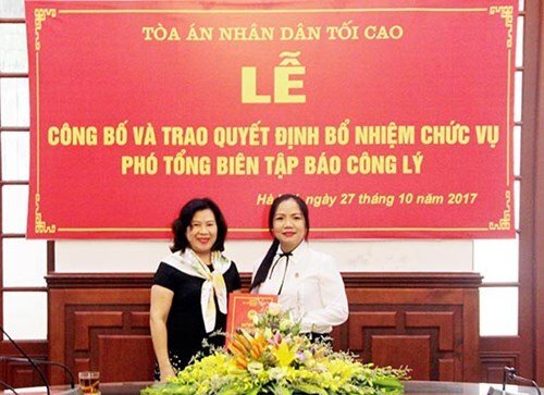 Bổ nhiệm bà Tô Thị Lan Phương làm Phó TBT báo Công lý