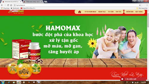 Phạt nặng TPCN Hamomax vì quảng cáo như thuốc chữa bệnh