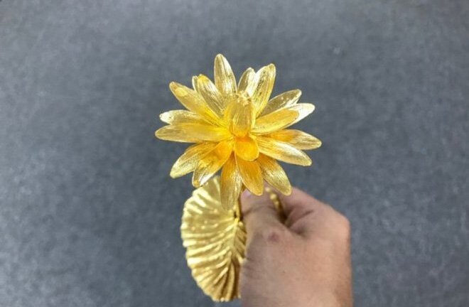 Hoa súng vàng nguyên khối đại gia mua tặng vợ đặc biệt cỡ nào