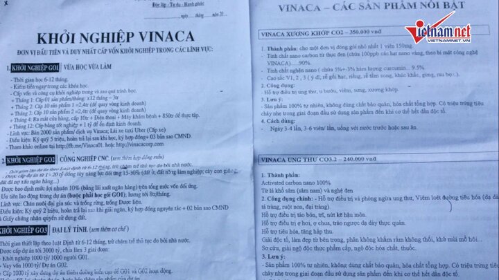 Vinaca lôi kéo tham gia khởi nghiệp như đa cấp