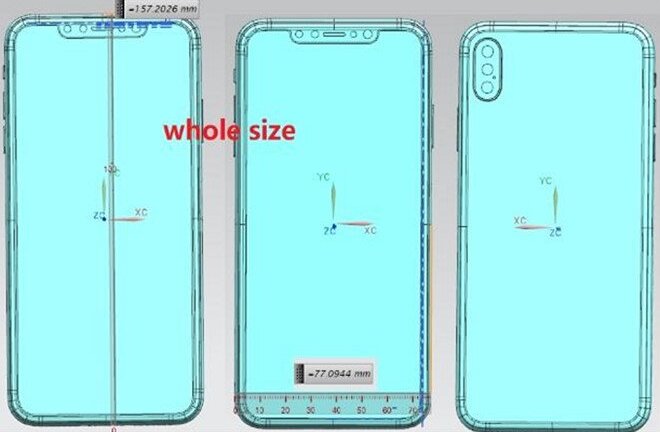 Lộ bản vẽ thiết kế iPhone X Plus với 3 camera sau