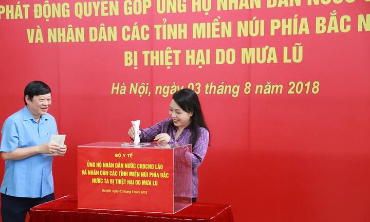 Bộ Y tế ủng hộ các tỉnh miền núi phía Bắc và nạn nhân vụ vỡ đập thủy điện ở Lào