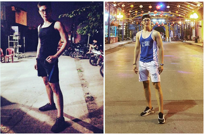 Chàng trai tăng 14 cm chiều cao nhờ một năm tập gym