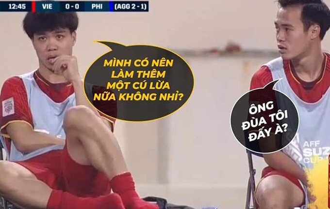 Dân mạng thi nhau chế ảnh Quang Hải, Công Phượng sau trận gặp Philippines