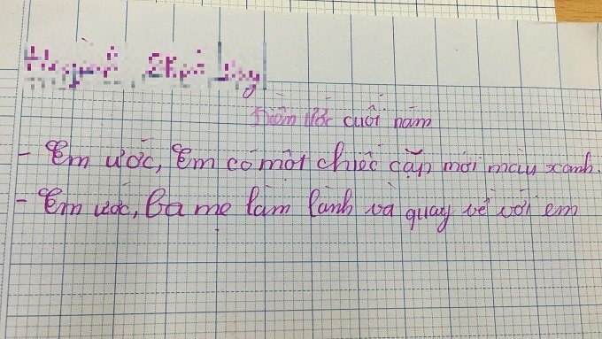 Cô giáo lặng người khi đọc điều ước cuối năm của học trò nhỏ