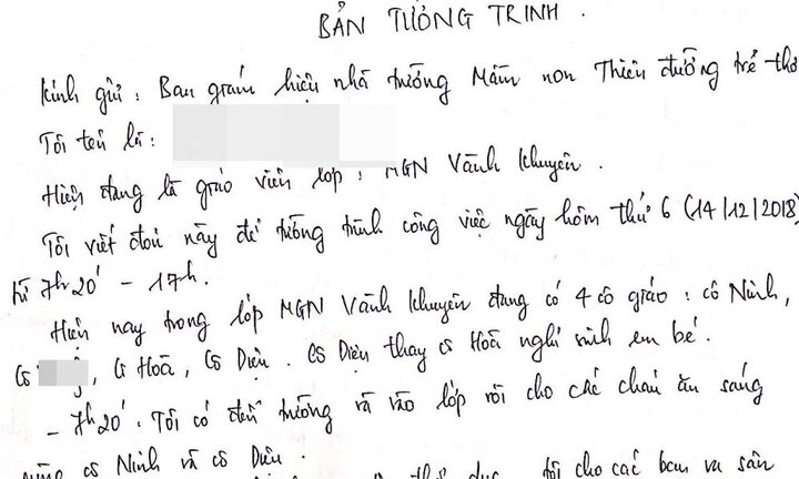 Cô giáo mầm non phủ nhận cấu vào vùng kín bé trai hơn 4 tuổi