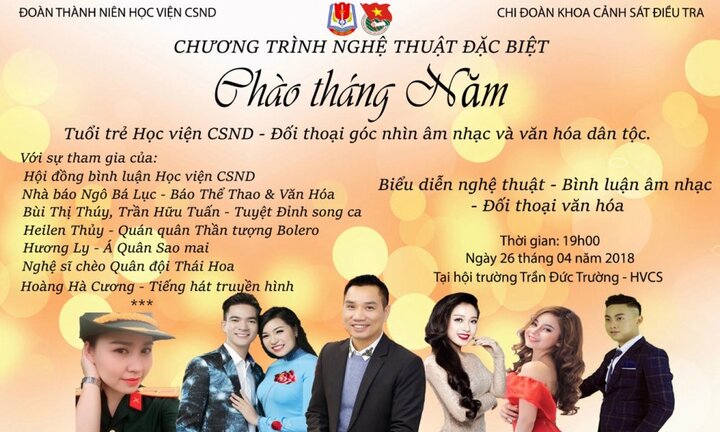 Chương trình nghệ thuật 'Chào tháng Năm' của sinh viên Cảnh sát điều tra