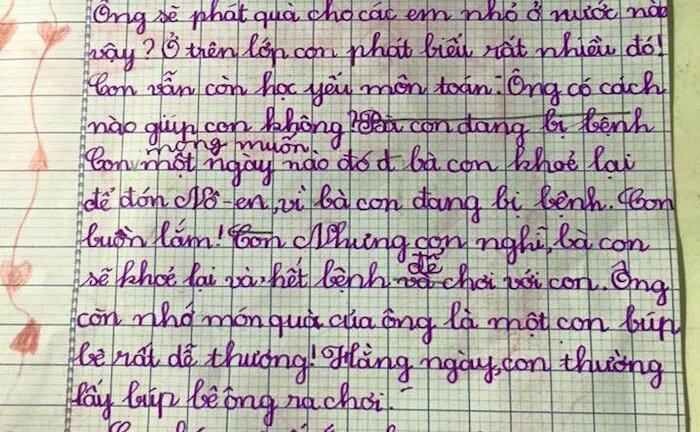 Những bức thư gửi ông già Noel của các em nhỏ lấy nước mắt người đọc