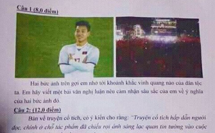 Những lần xuất hiện của thầy trò ông Park Hang-seo trong đề thi khiến học sinh thích thú