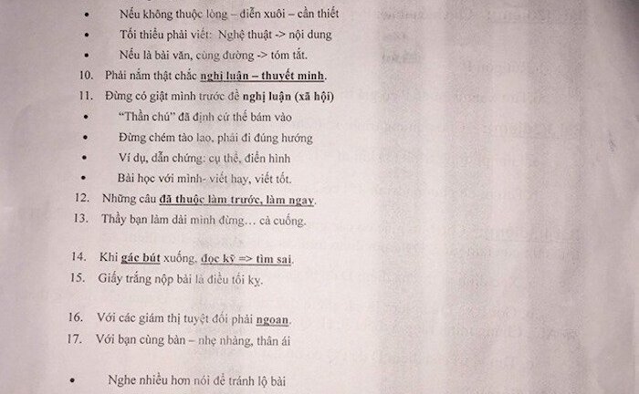 23 điều thầy giáo dặn trước lúc đi thi khiến học trò thích thú