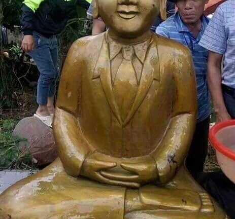 Nguồn gốc bất ngờ về pho tượng lạ dưới đầm nuôi tôm