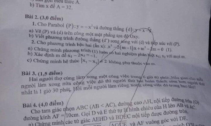 Xôn xao đề Toán vào lớp 10 tỉnh Quảng Ngãi có câu giống hệt đề thi thử ở một trường khác