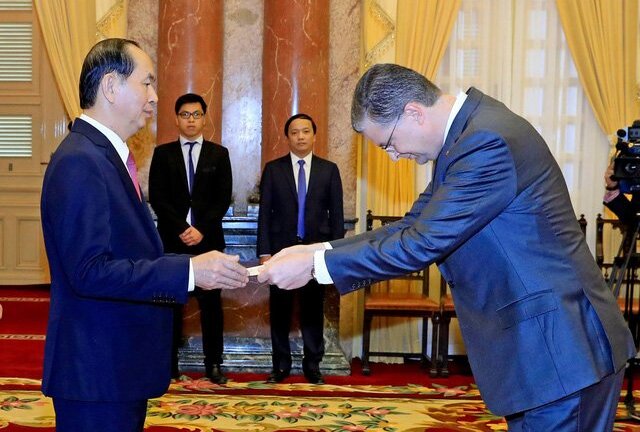 Tân đại sứ Mỹ trình quốc thư lên Chủ tịch nước Trần Đại Quang