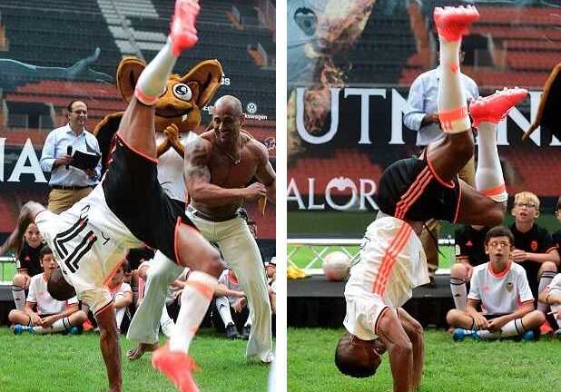 Nani nổi hứng đấu võ trong buổi lễ ra mắt Valencia