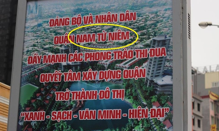 Hàng loạt khẩu hiệu sai chính tả 'ngớ ngẩn' ở quận Nam Từ Liêm