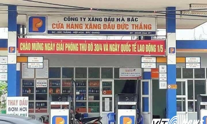 Tấm băng rôn tại cây xăng ở Bắc Giang viết sai nội dung nghiêm trọng