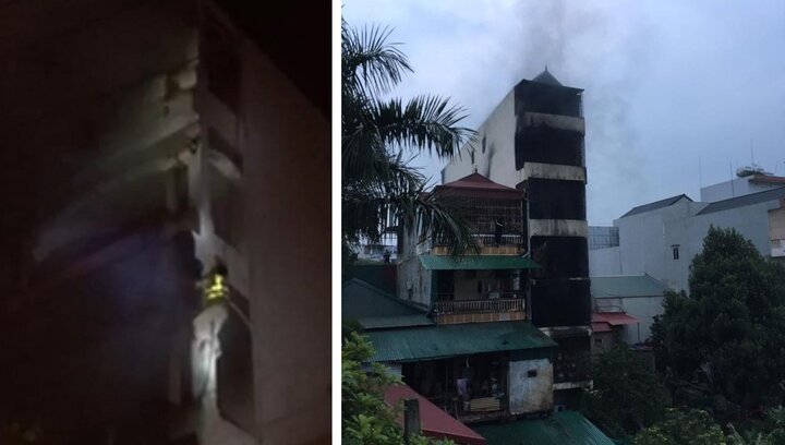 Cháy nhà 5 tầng ở Xuân Mai Hà Nội, 2 cháu bé chết thương tâm