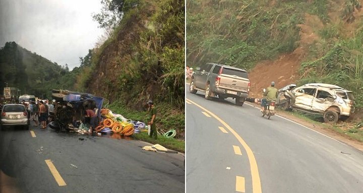 Tai nạn liên hoàn khiến 4 người thương vong ở Dốc Cun, Hoà Bình