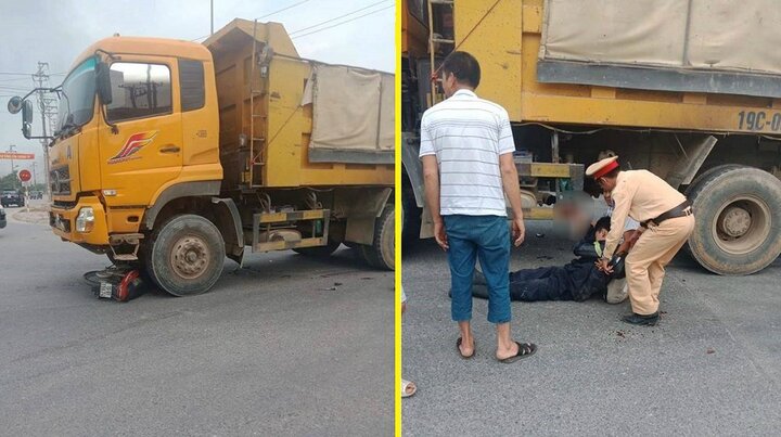 Một chiến sĩ cảnh sát PCCC bị xe tải tông trọng thương