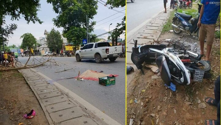 Bị cành cây rơi trúng khi đi xe máy, cặp vợ chồng sắp cưới thương vong