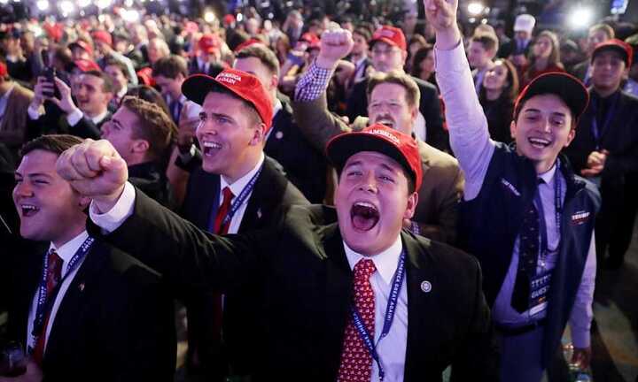 Ảnh: Cử tri Đảng Cộng hòa vỡ òa sung sướng