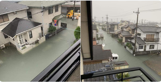 Hình ảnh 'lũ lụt không cọng rác' ở Nhật Bản gây sốt