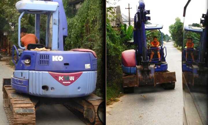 Sự thật cháu bé 8 tuổi lái máy xúc ở Hưng Yên