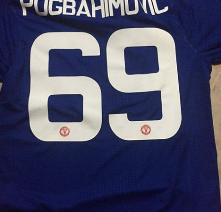 CĐV Man Utd tự thiết kế áo đấu kỳ quái 'Pogbahimovic 69'