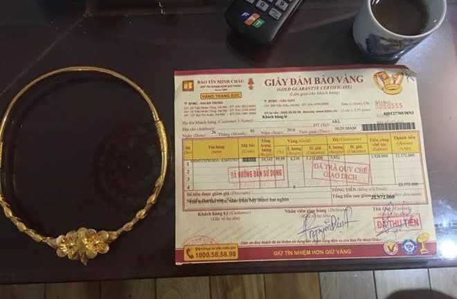Bảo Tín Minh Châu thừa nhận bán nhầm kiềng vàng 7 chỉ thành 6 chỉ