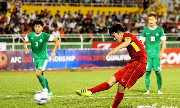 Thắng đậm U22 Macau, U22 Việt Nam vượt mặt U22 Hàn Quốc