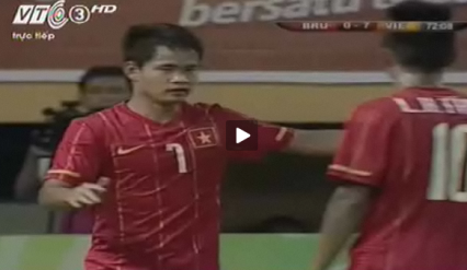 Đình Tùng ấn định chiến thắng 8-0 cho U23 VN