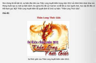 Thần Long Huyết Kiếm mở sự kiện chào năm rồng