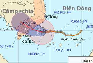 Bão số 1 sắp suy yếu thành áp thấp nhiệt đới