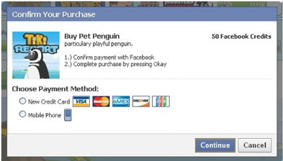 Mua Facebook Credits dễ dàng hơn trên VTC Paygate