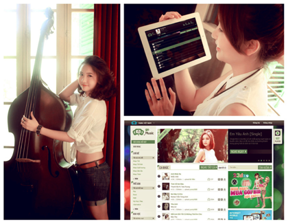 Á khôi Thương mại khoe iPad và thú nghe nhạc trực tuyến