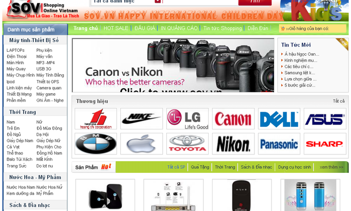 Giảm giá hàng hè tại Shopping Online Vietnam – sov.vn