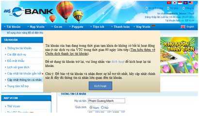 VTC eBank thực hiện thanh lọc tài khoản lần 2