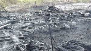 Đốt rác, người dân thiêu rụi một kho lốp ô tô