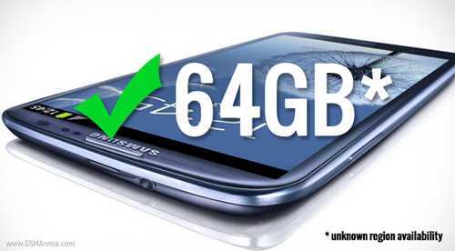 Samsung Galaxy S III bản 64GB sẽ được bán cuối năm nay