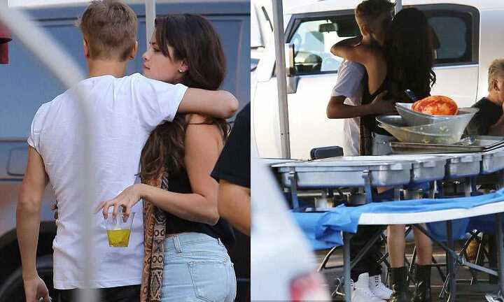 Justin Bieber tới phim trường ôm hôn bạn gái