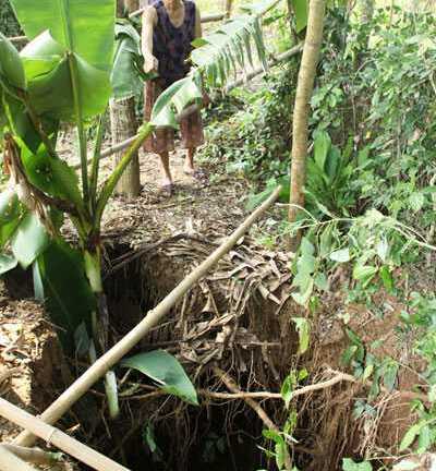 'Hố tử thần' sâu hoắm bỗng 'mọc' sau nhà