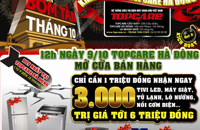 Topcare tiếp tục dội ‘bom tấn’ khuyến mãi