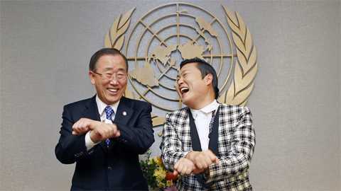 Psy dạy Ban Ki-moon 'nhảy' Gangnam Style