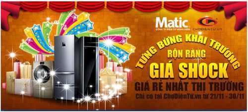 Khai trương điện máy Matic – rộn ràng giá shock