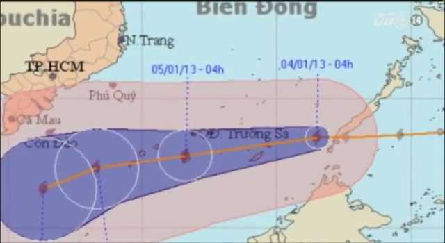 Bão số 1 di chuyển nhanh trên Biển Đông