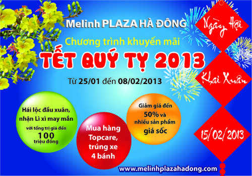 Nhận lì xì may mắn đầu xuân tại Melinh Plaza Hà Đông